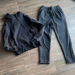 Athleta size XXS Black Hoodie and Joggers Set.